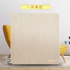 德力西（DELIXI）带开关插座暗装墙开壁电源无框 CD822面板大电流装饰套餐装修家用 一开单控（16A安1开单联） 86型全屋纯平拉丝金色官网墙插